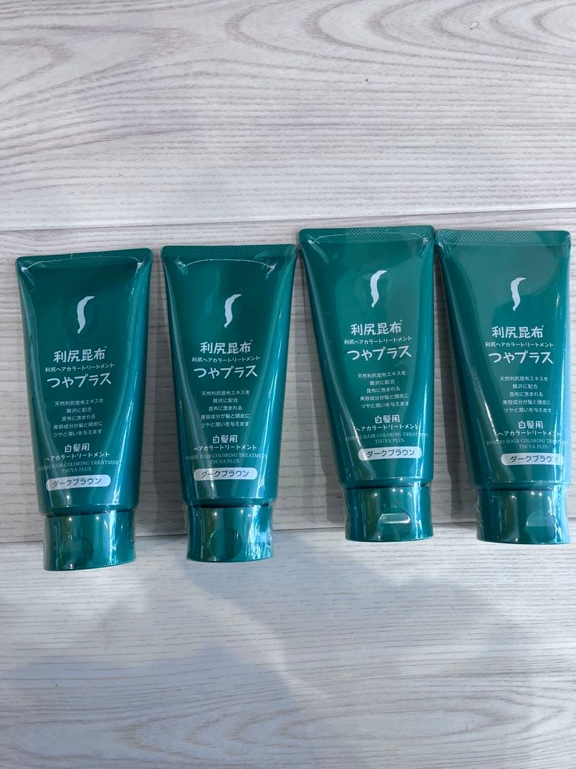 利尻昆布つやプラス　白髪用ヘアカラートリートメント4本　ナチュラルブラウン