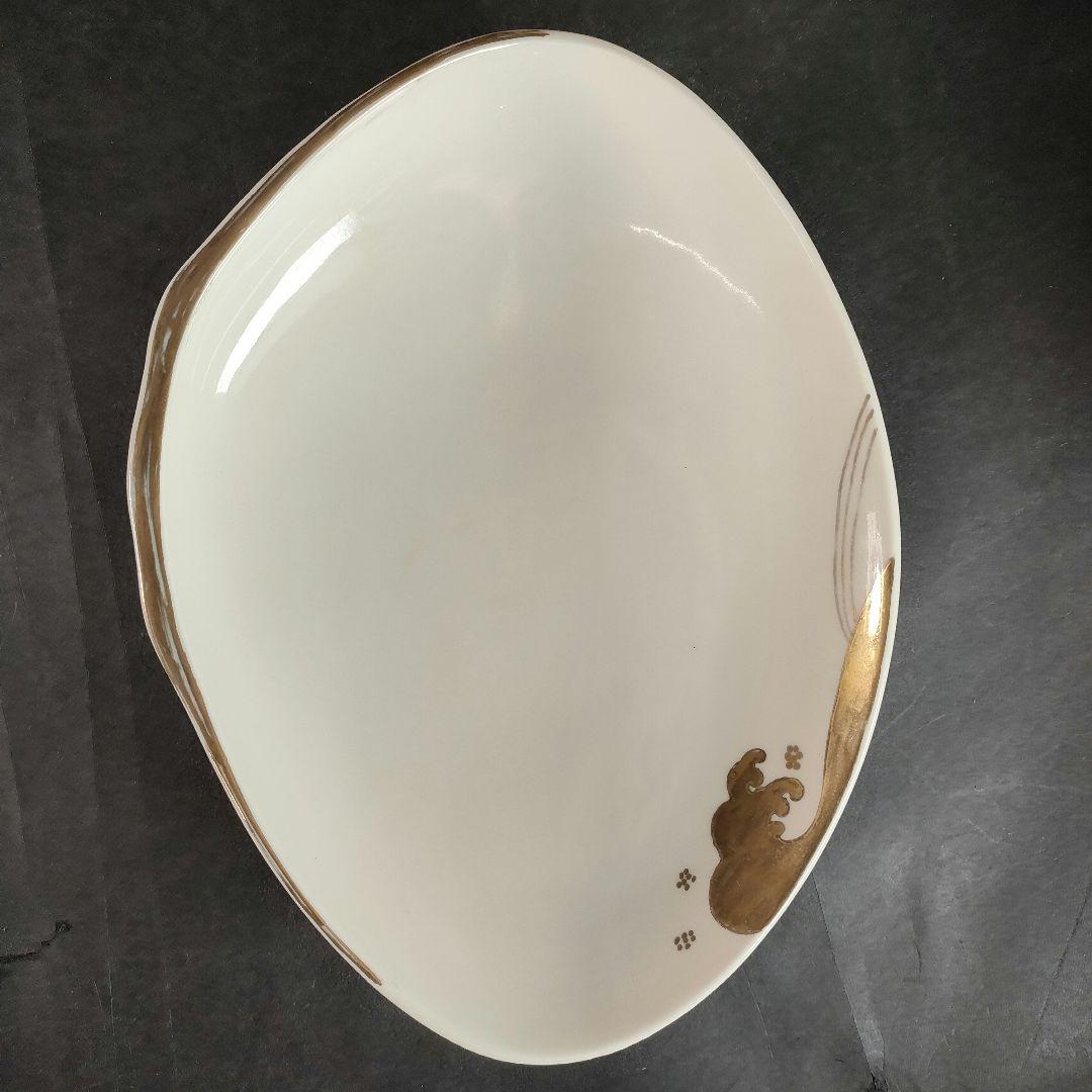 C10-2/金彩波文銘々皿 大皿10客・小皿10客/和食器/懐石料理/懐石道具