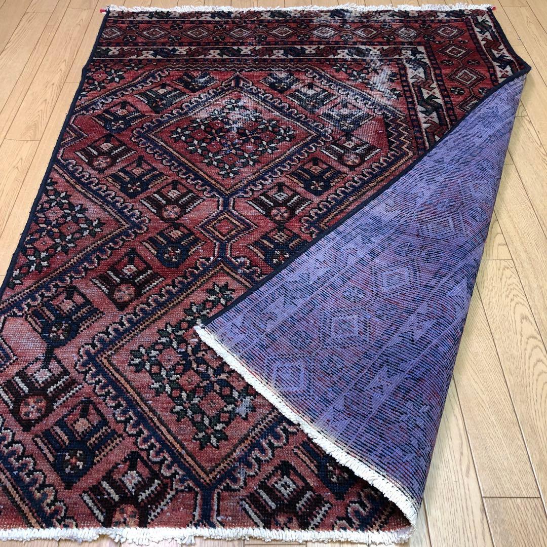 SALEペルシャ絨毯 ペルシャヴィンテージラグ 140x108 手織り オールド