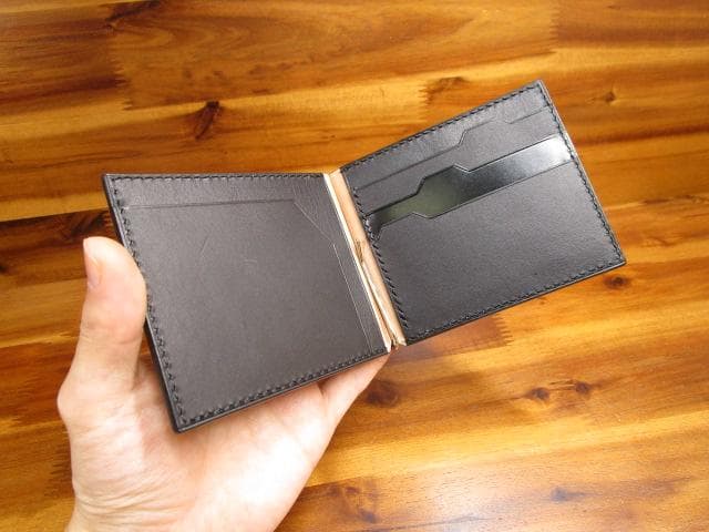 札バサミ コードバン マネークリップ コンパクト財布 薄い財布 ミニマル 日本製