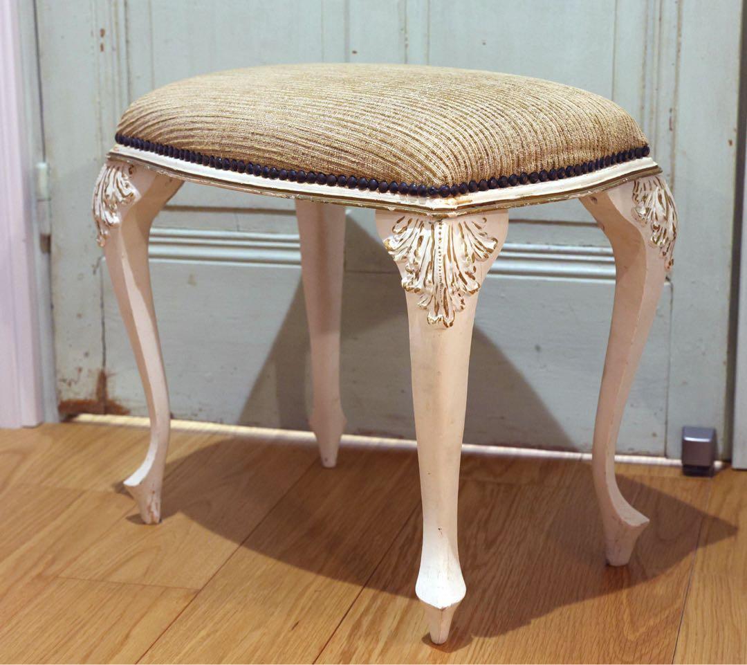 【猫脚】アンティークスツール antique stoolヨーロッパ 白