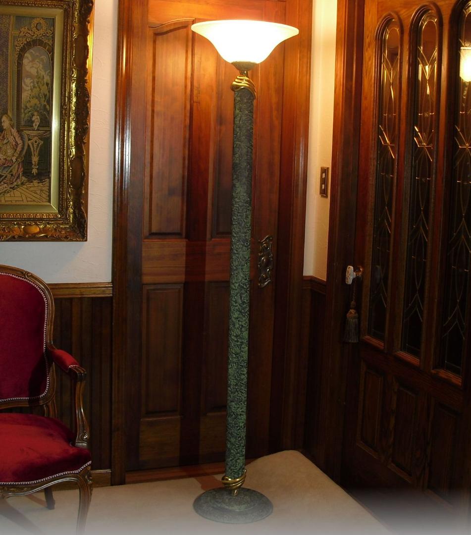 VRELCO／イタリア☆豪華フロアスタンドライト☆調光スイッチ 青銅風純金メッキ