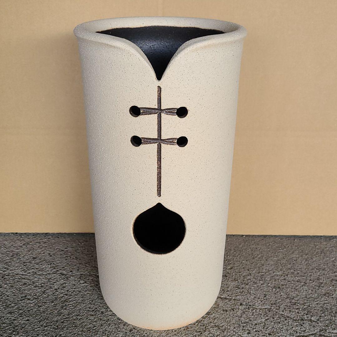 信楽焼傘立て ベージュカット 高さ４７cm