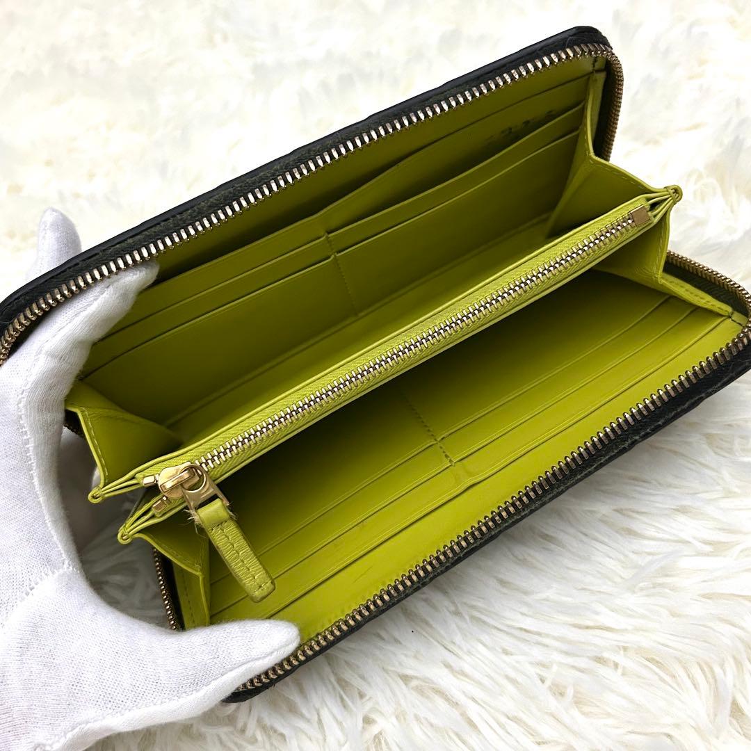 【美品】ICチップ内蔵 BOTTEGA VENETA イントレチャート長財布