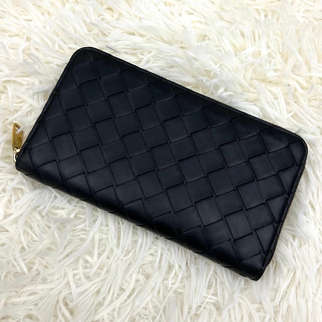 【美品】ICチップ内蔵 BOTTEGA VENETA イントレチャート長財布