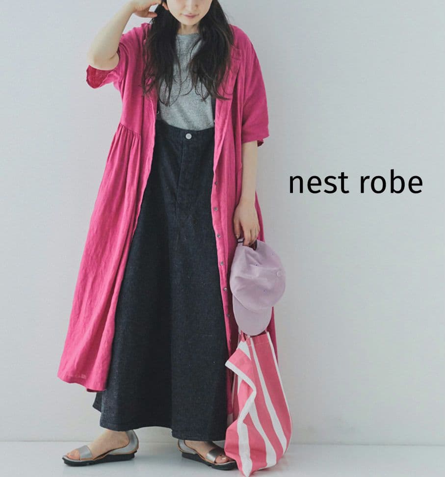 ネストローブ　upcyclelino　デニムジャンパースカート　デッキスカート