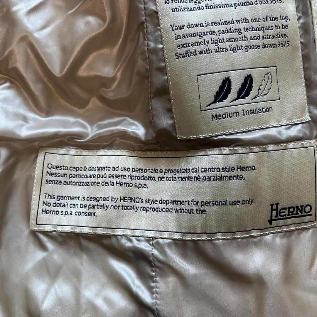 美品◎HERNO ダウン PIACENZA カシミヤ シルク フォックスファー