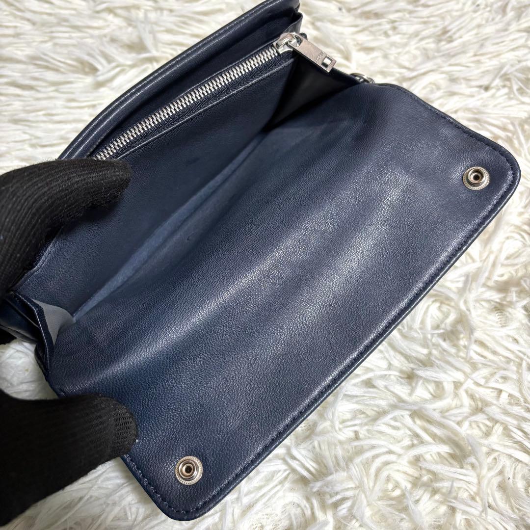 PORTER CRUST クラスト フラップ長財布 本革 ネイビー シープスキン