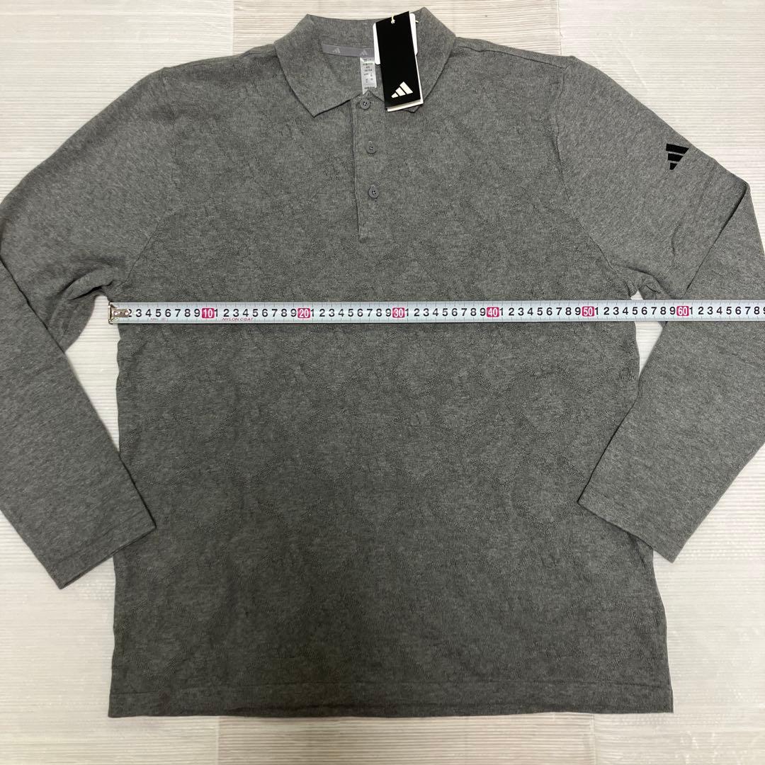 送料無料 新品 adidas GOLF アーガイル柄セーター ポロ 2XL GR