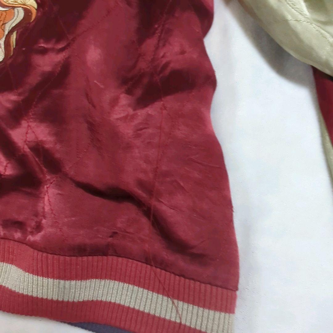 花旅楽団　スカジャン　リバーシブル　ドクロ　和柄　光沢文字