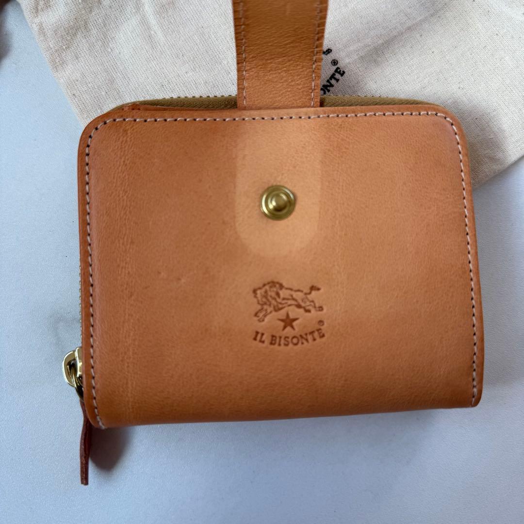 IL BISONTE 二つ折り財布 ブラウン 保存袋付き　イルビゾンテ