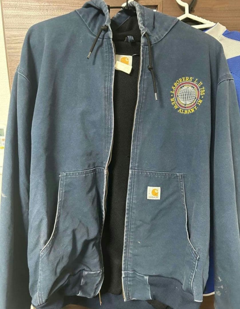 Carhartt カーハート アクティブジャケット USA製 ネイビー 企業ロゴ