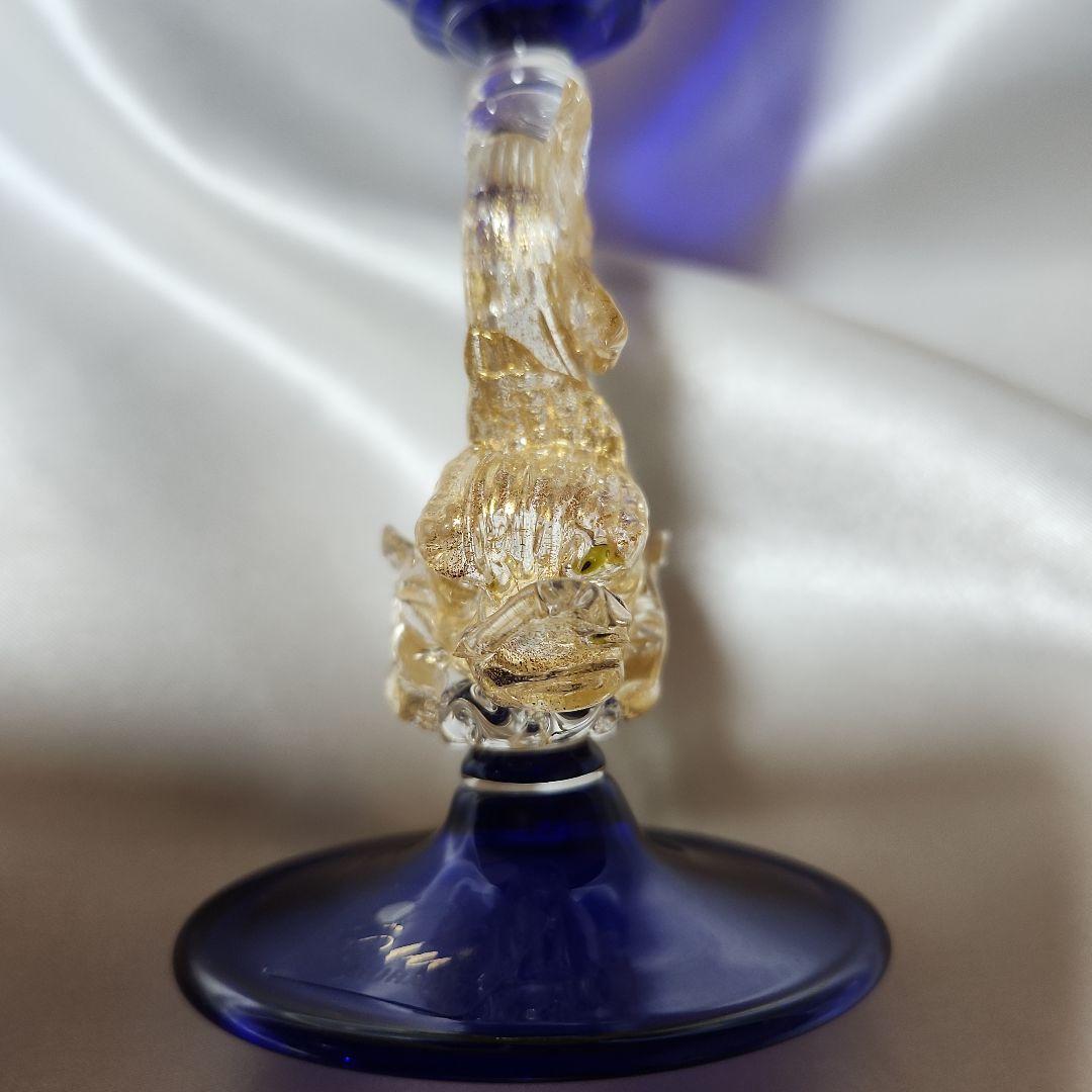 ベネチアンガラス ムラーノグラス イルカ ワイングラス 2点セット