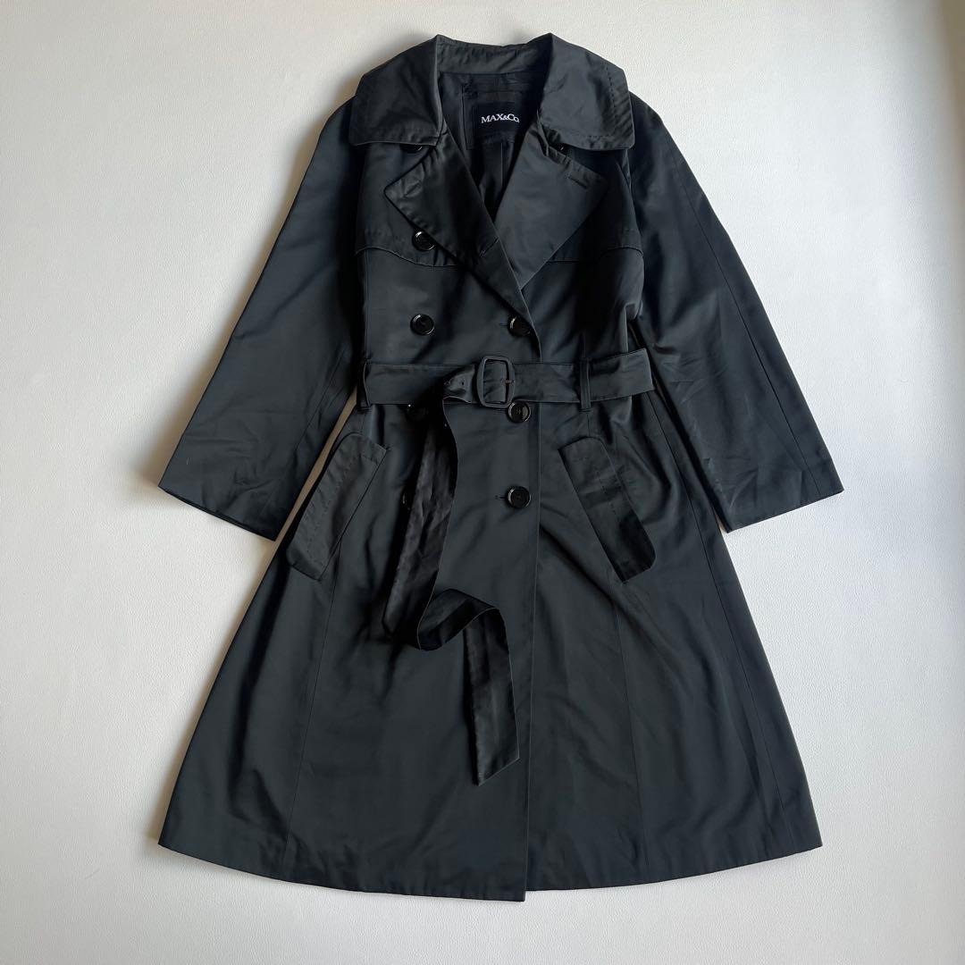 マックスマーラ　トレンチコート　ダブル　ベルト　Max&Co　ロング　ブラック