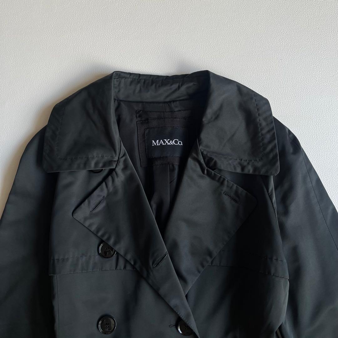 マックスマーラ　トレンチコート　ダブル　ベルト　Max&Co　ロング　ブラック