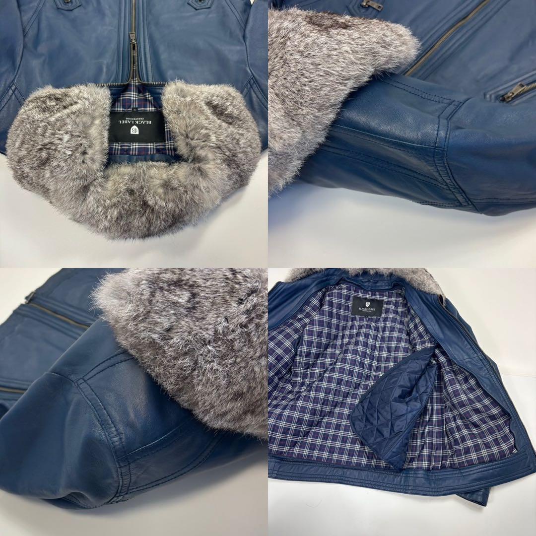 希少色✨ ブラックレーベルクレストブリッジ ライダース 羊革 ファー ライナー付