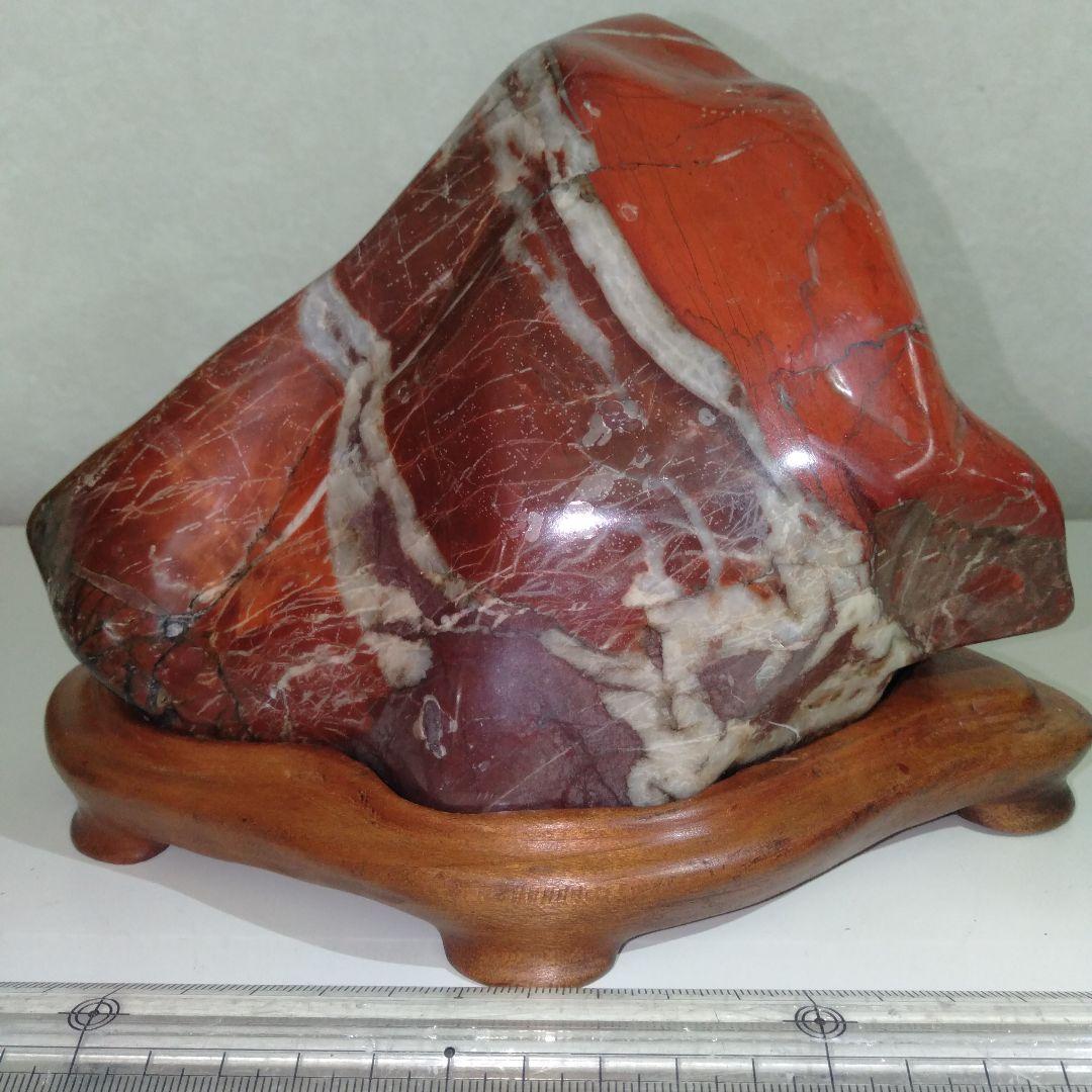 赤玉石　赤石　徳島県産　ジャスパー　　 台付き１個