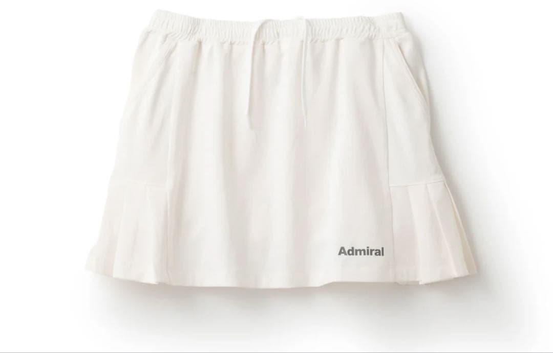 【新品タグ付き 】Admiral テニスウェアプリーツスカート ホワイト