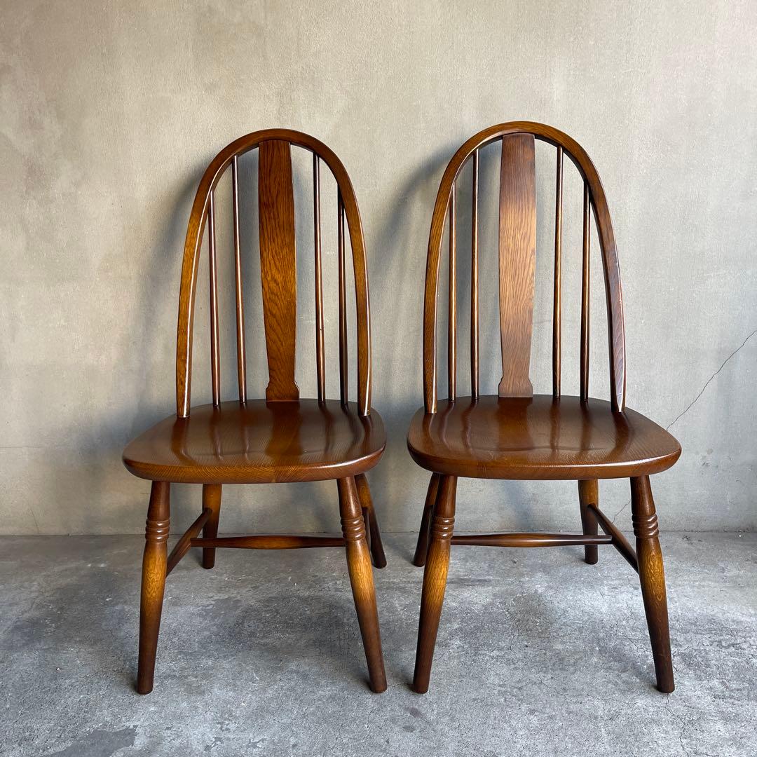 希少　飛騨家具　キツツキ　曲木ウィンザーチェア　2脚セット