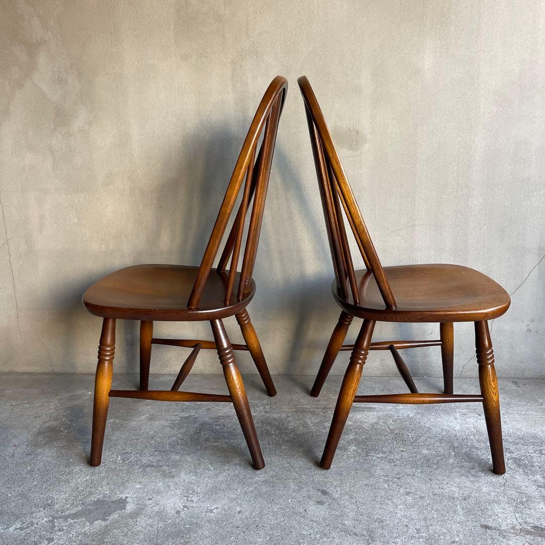 希少　飛騨家具　キツツキ　曲木ウィンザーチェア　2脚セット