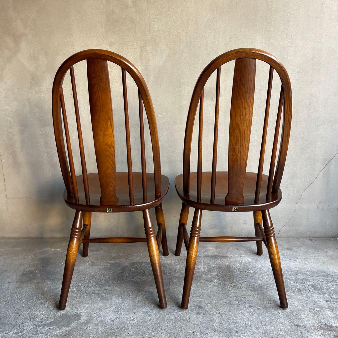 希少　飛騨家具　キツツキ　曲木ウィンザーチェア　2脚セット