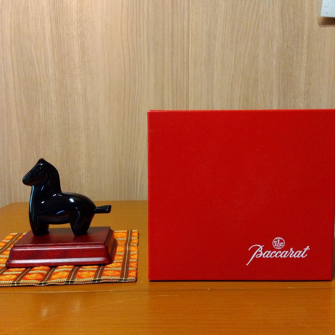 【美品】Baccarat　バカラ 干支 馬 来年の干支 ブラッククリスタル