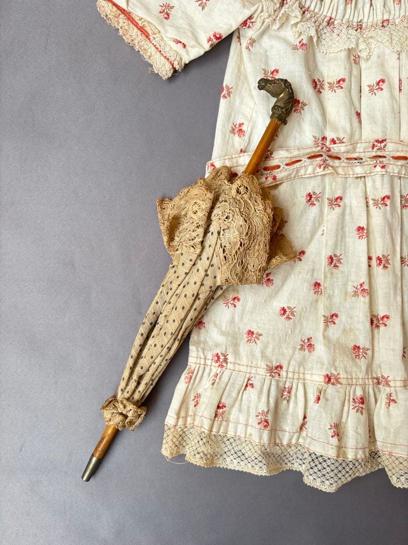 アンティーク ドールパラソル ビスクドール 傘 ジュモー