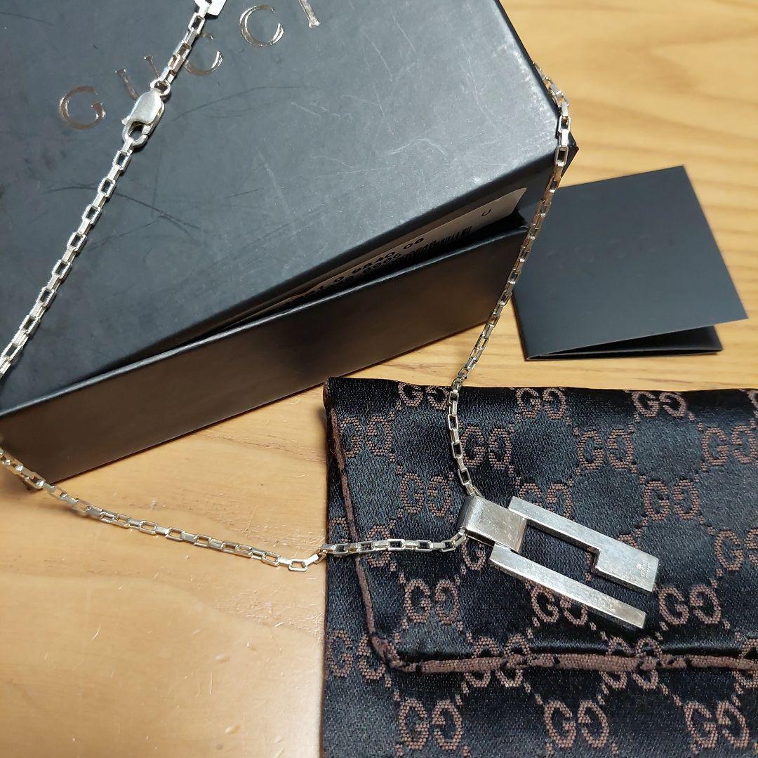専用　GUCCI カットアウト Gロゴ ネックレス プレート　SILVER925