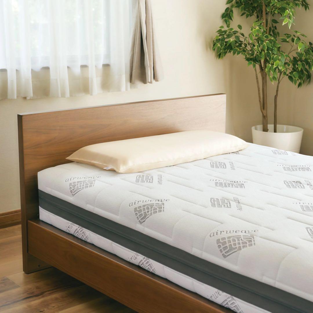 【美品】エアウィーヴ ピロースリム＋ピローケース シルクタッチ\"みな実のまくら\"