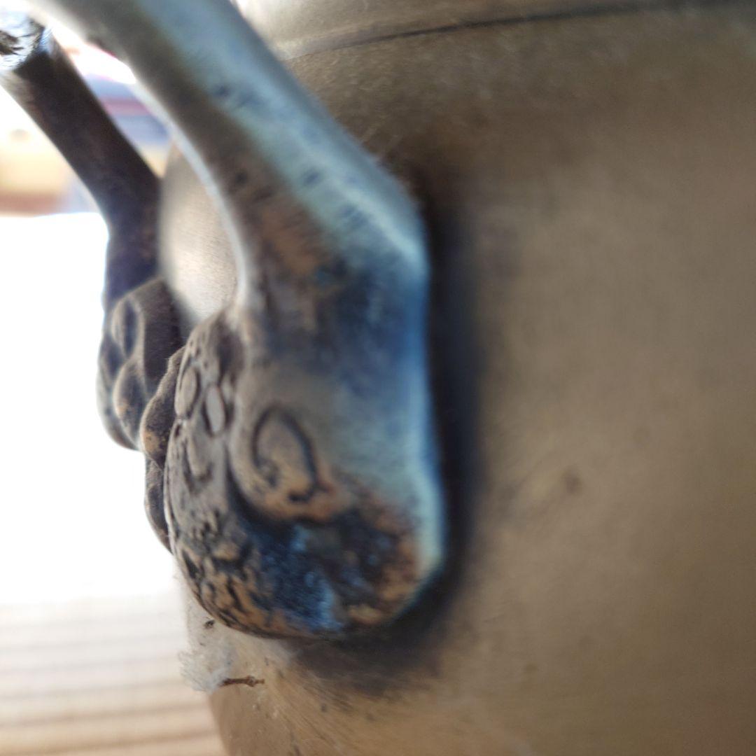 金属真鍮製 火鉢 山水画の装飾