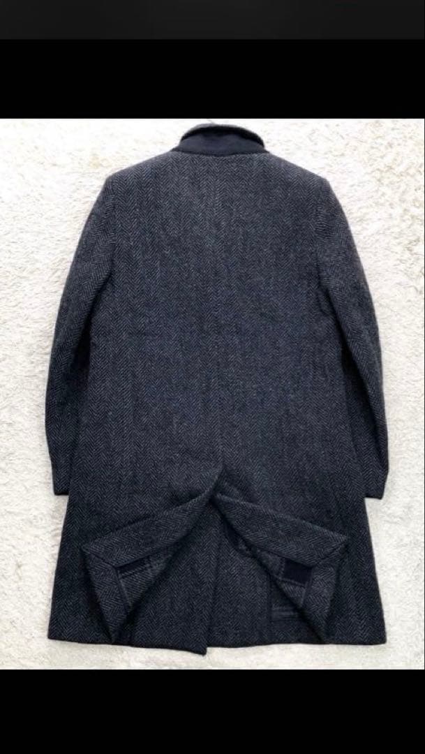 美品 マーガレットハウエル チェスターコート ヘリンボーン チェック 2 比翼