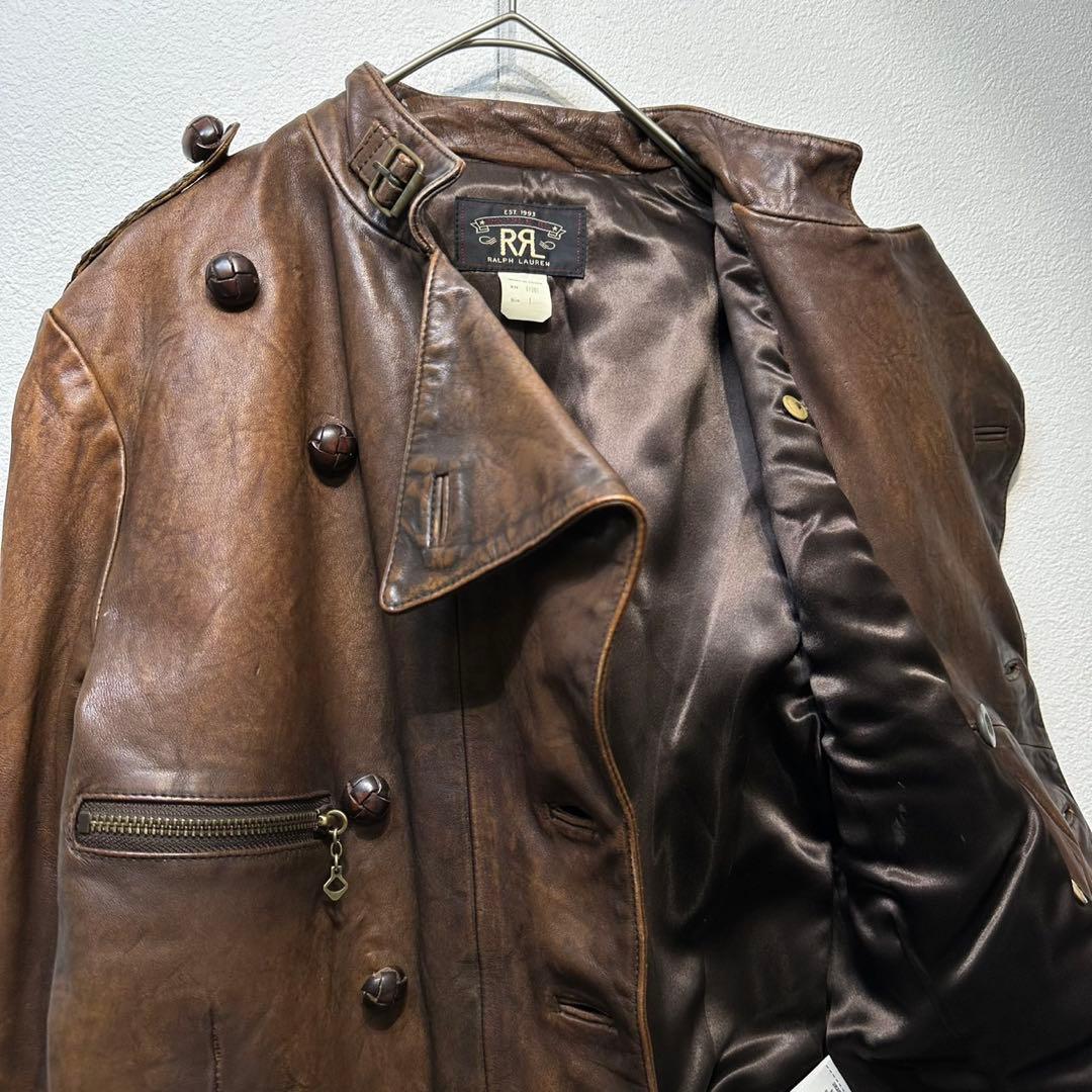 希少 RRL 上質 くるみ アビエーターレザー ダブルライダースジャケット 1
