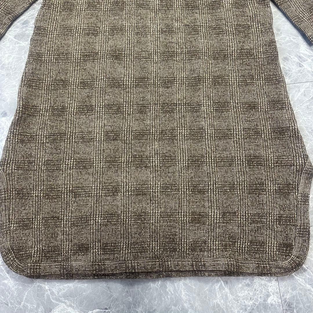 【美品】45R ジャージフラノ　ワンピース　現行　ウール　チェック　厚地