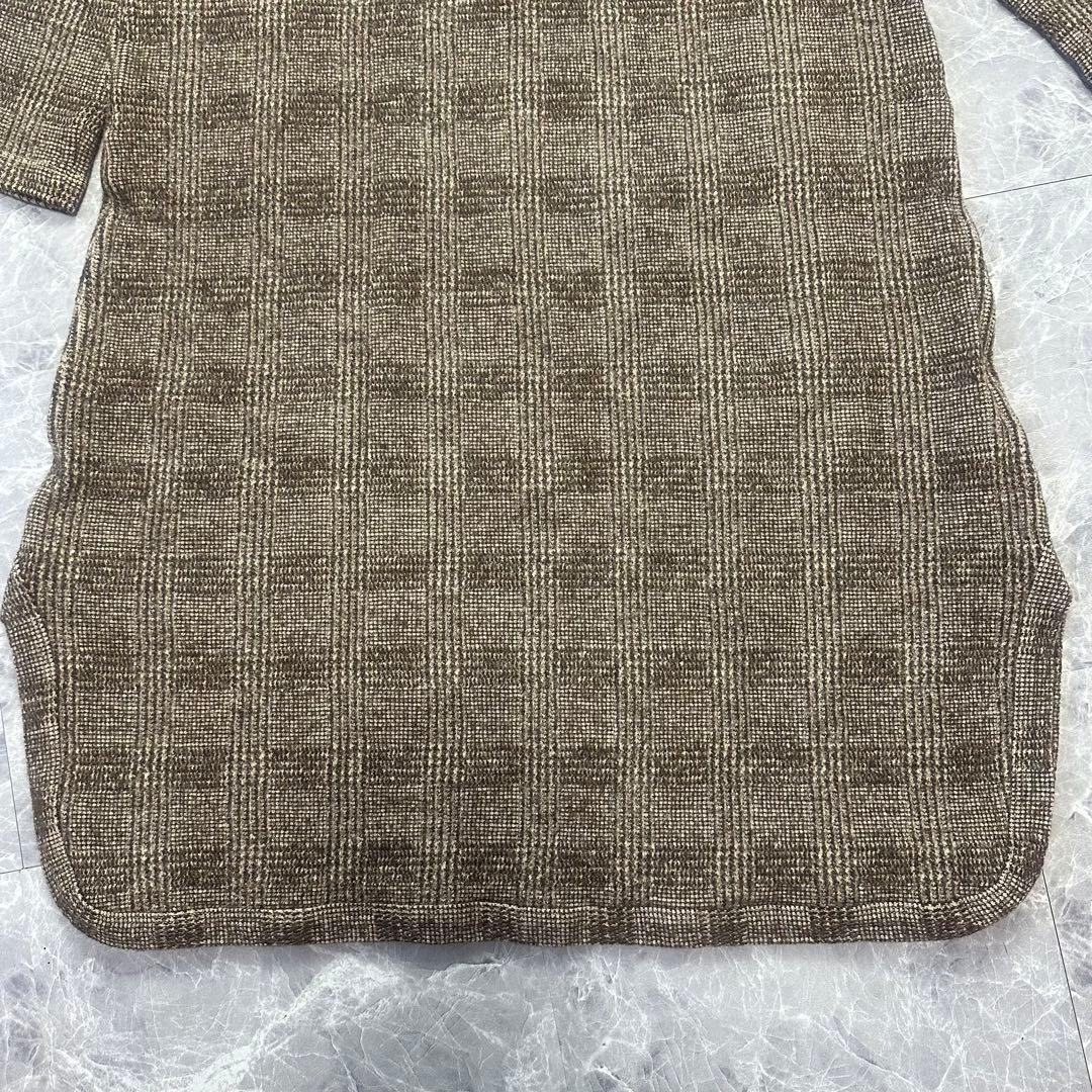 【美品】45R ジャージフラノ　ワンピース　現行　ウール　チェック　厚地