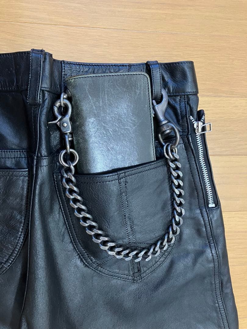 ジムズインTOKYO PUNKER ブラックレザー スリムパンツ