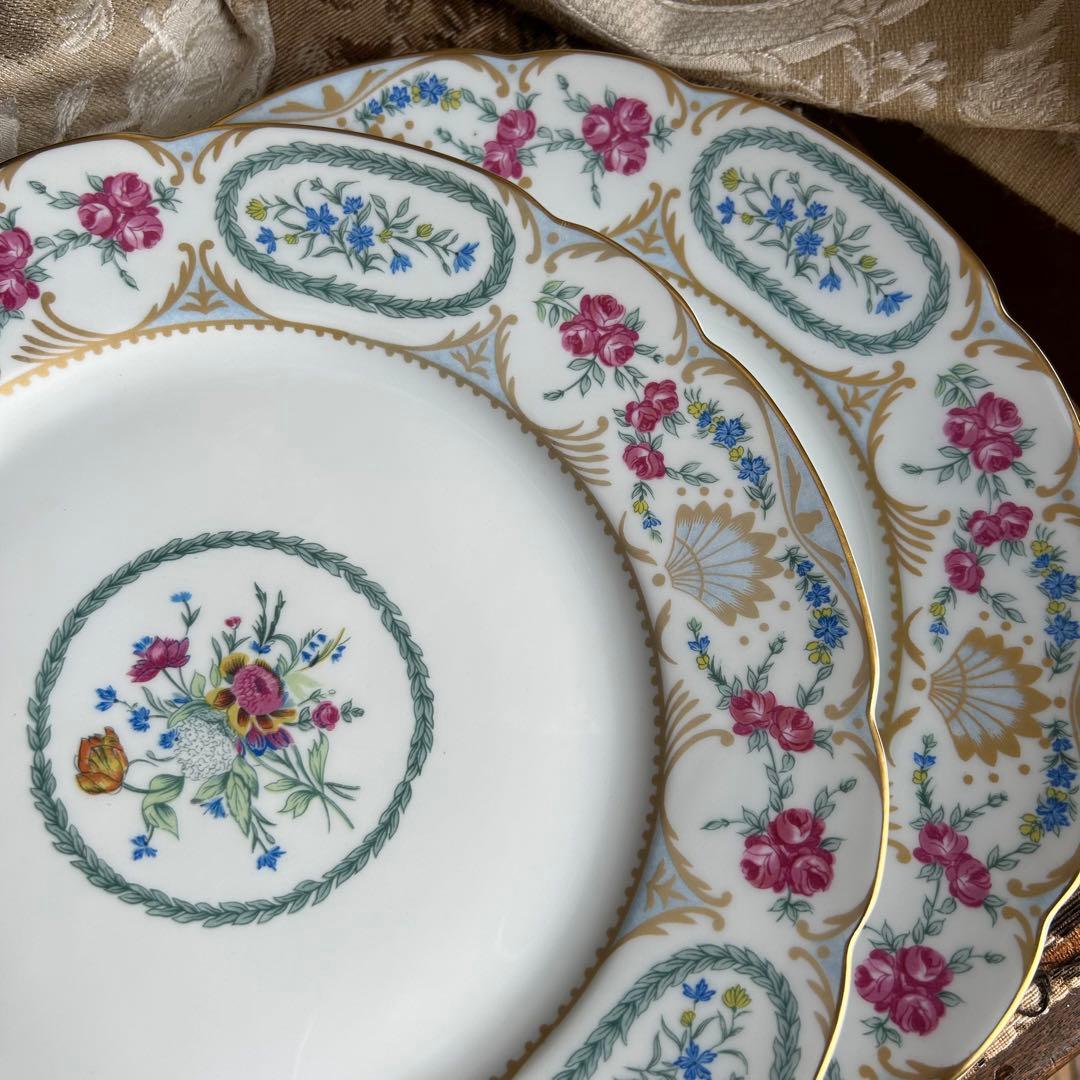 新品 フランス製 Bernardaud vigny❁ fleurディナー大皿ペア