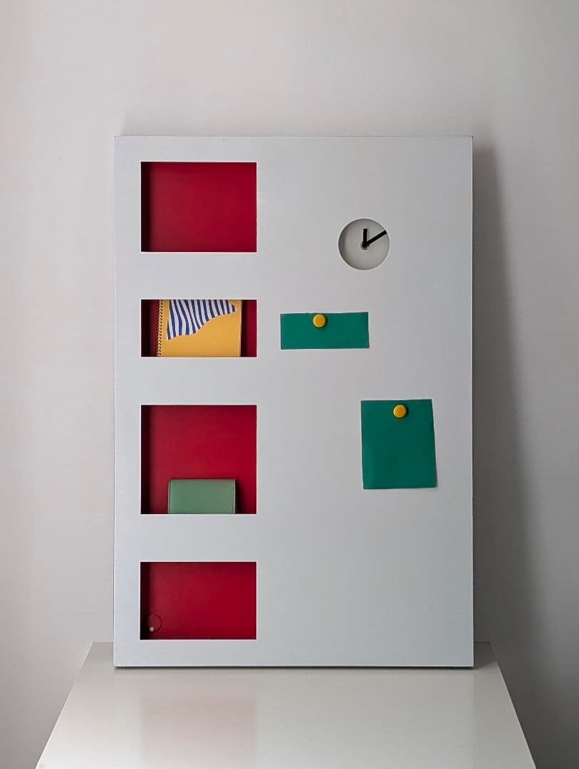 OLD IKEA JAGGA スチール ウォールラック 時計付き スペースエイジ