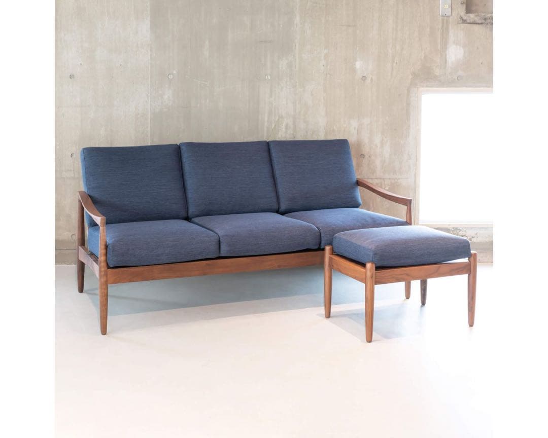 ペーパーナイフソファ風　3人掛け　ネイビー