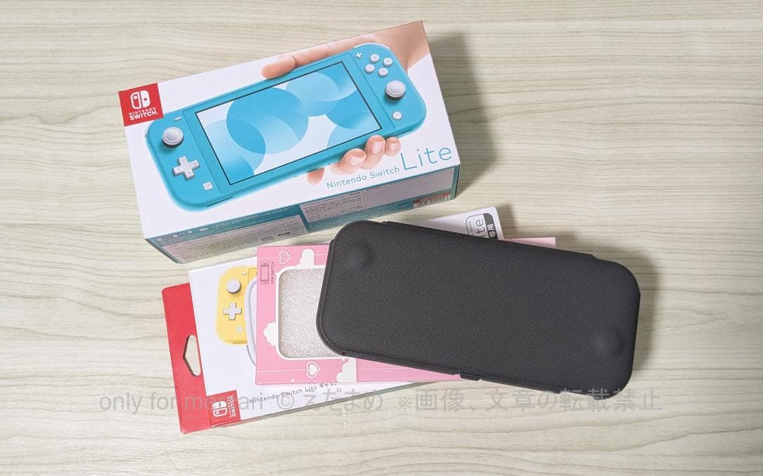 Nintendo Switch Lite ターコイズ 本体、ポーチ、ケース２種