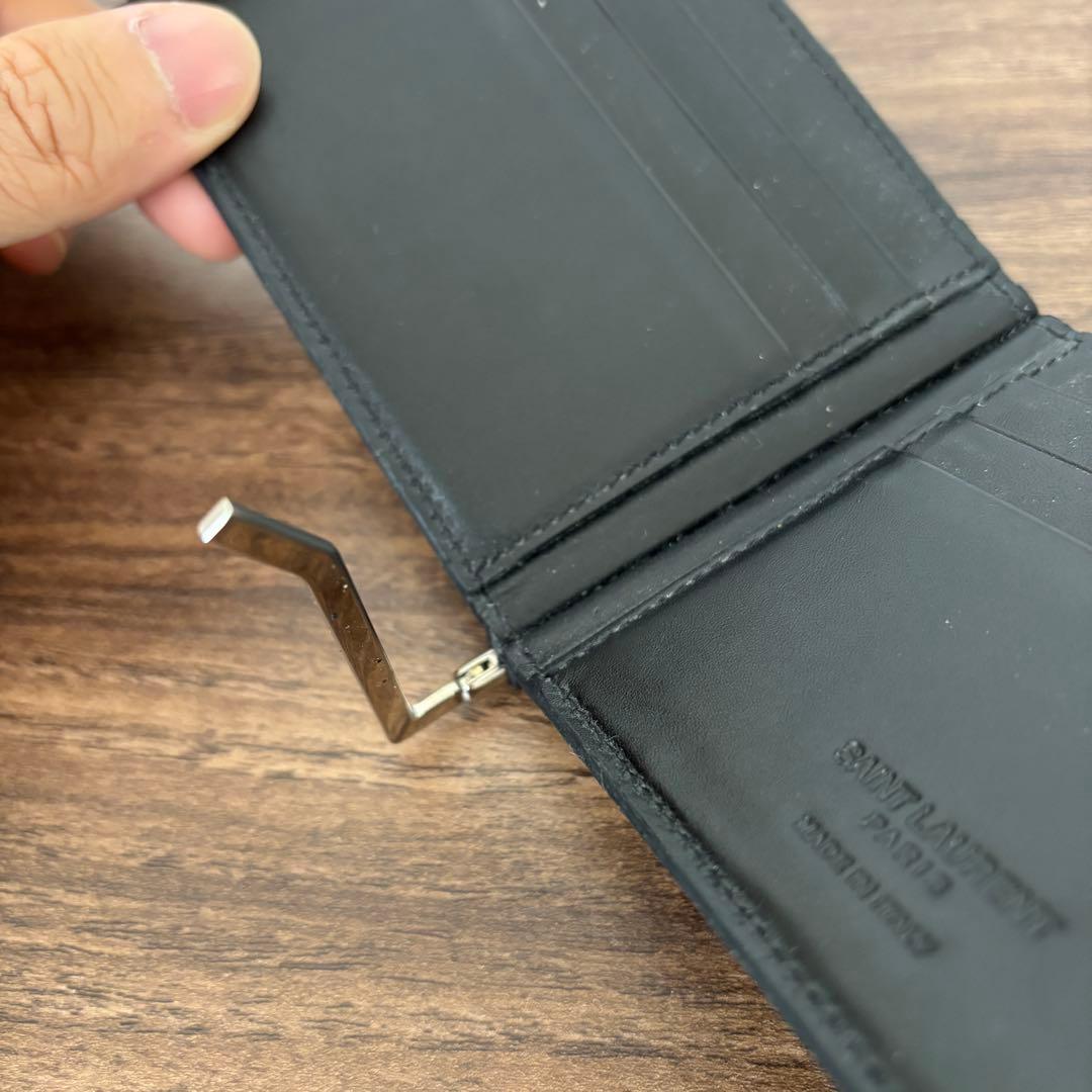 SAINT LAURENT サンローラン マネークリップ レザー ブラック