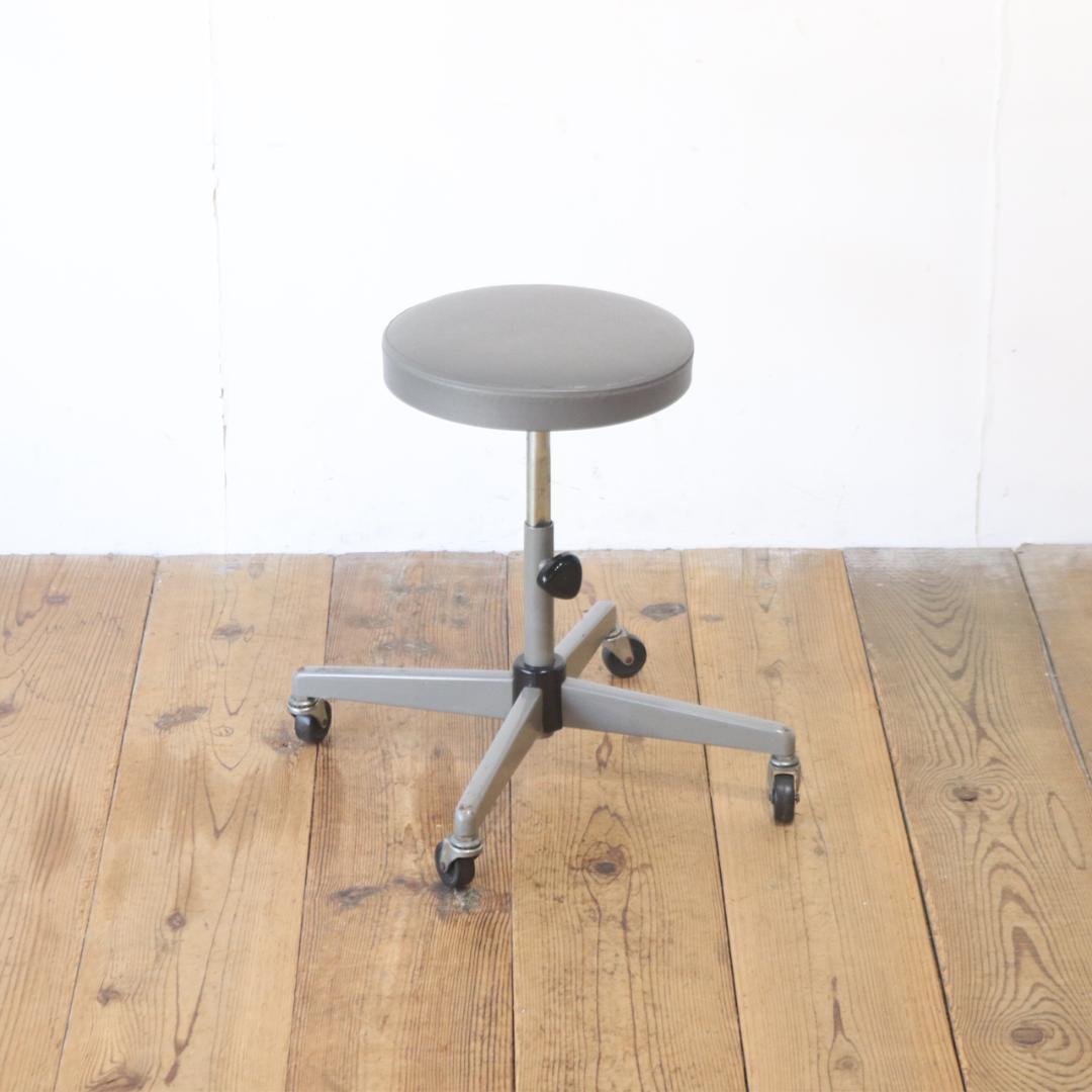 レトロ キャスタースツール 丸椅子 回転 昇降 学校 合皮 オフィス A