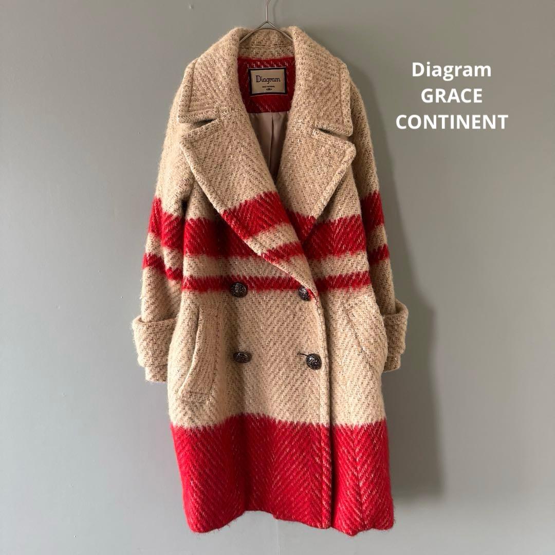 Diagram GRACE CONTINENTALシャギーボーダーコート