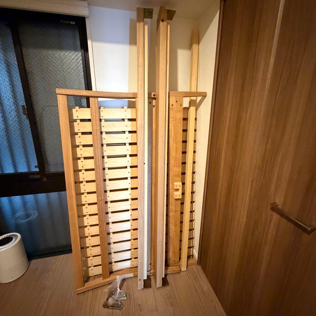 2/8まで限定 無印良品 タモ材 ベッドフレーム ダブル