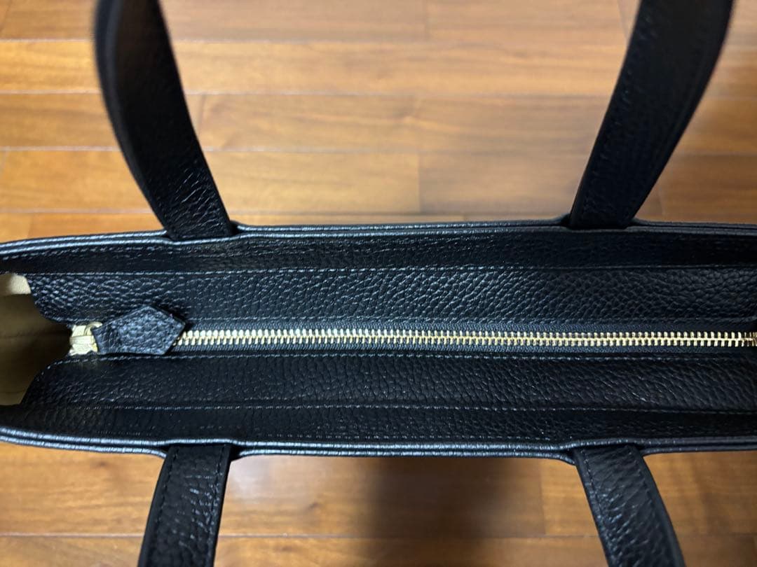 HushTug ハッシュタグ ジップミニトート 姫路レザー ブラック