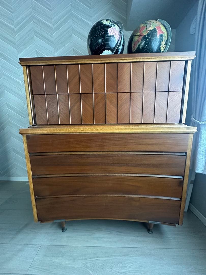 【最終値下】60s ビンテージ　ミッドセンチュリー ウォールナット材 6段タンス