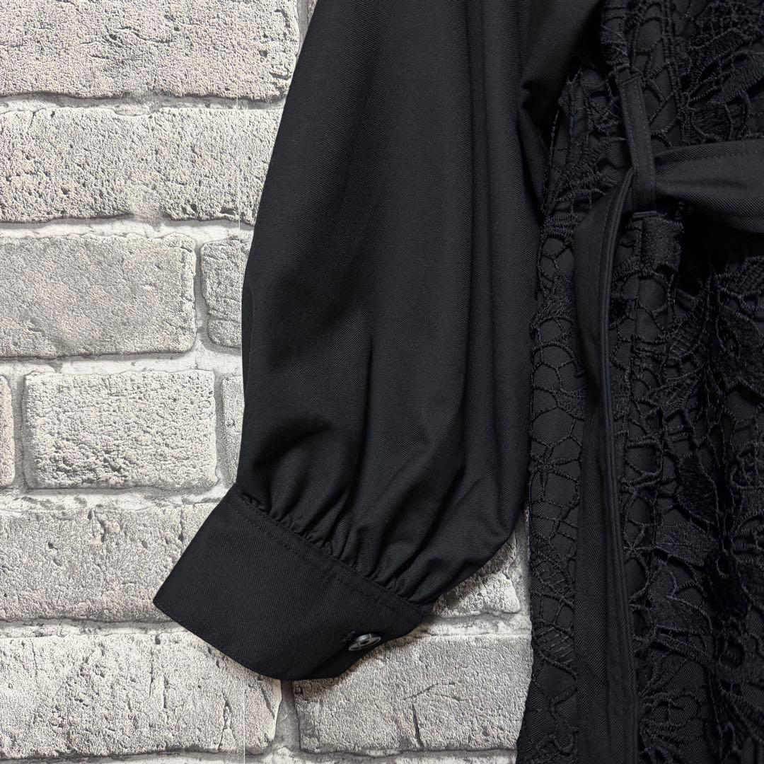 【美品】HARE　レースキリカエトレンチコート　ブラック　ベルト付