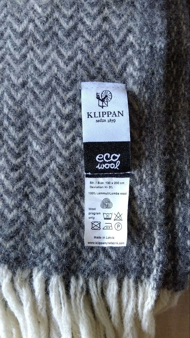 KLIPPAN クリッパン　ブランケット　毛布　グレー　130×200