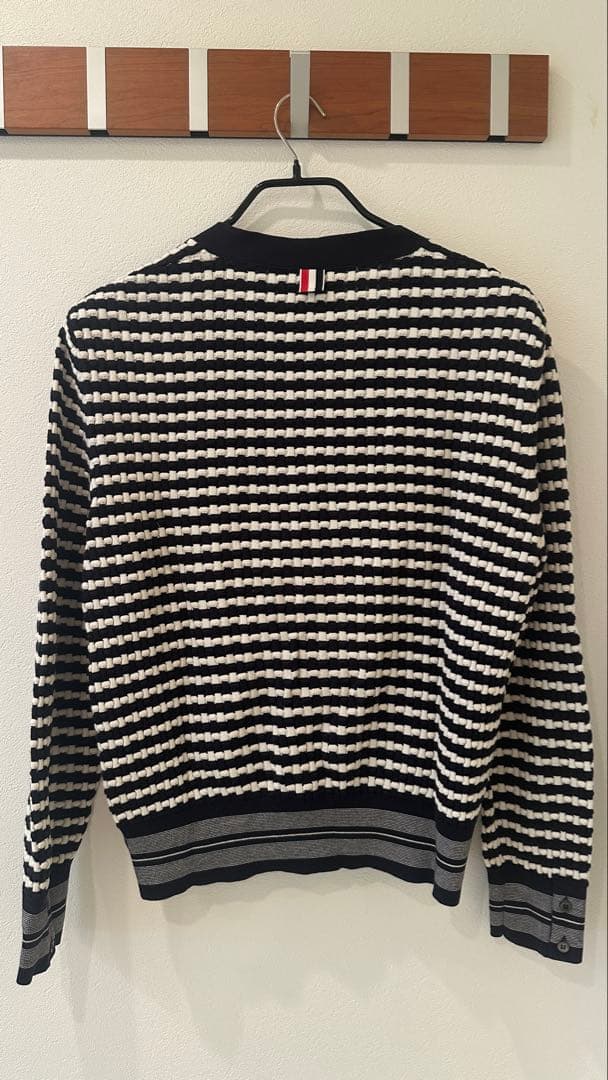 THOM BROWNE ストライプニットカーディガン