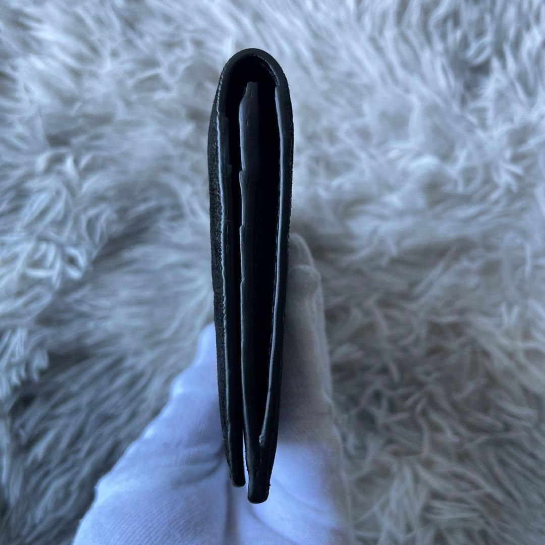 【未使用級】プレリーギンザ 長財布 エレファントレザー ブラック 定価49500