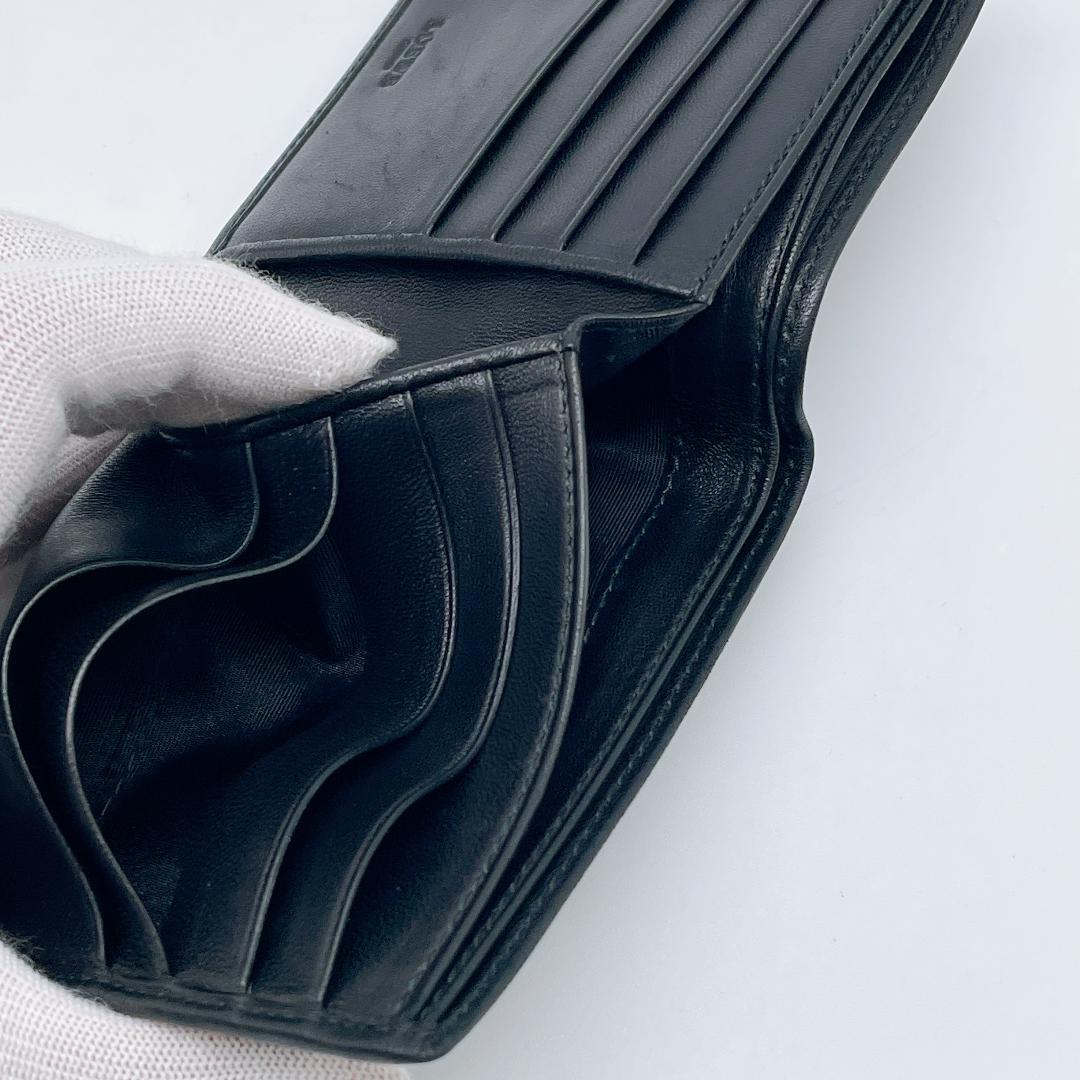 LOEWE 二つ折り財布 ナッパレザー アナグラム ブラック e789